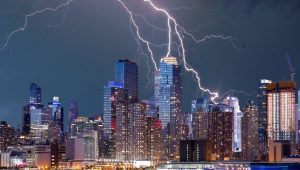 Lighting hitting a building, IET 18th edition wiring regulations offers details on protection from lightning.