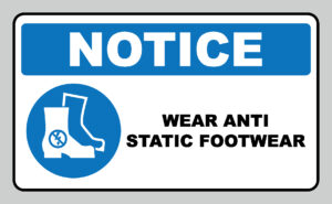 ATEX and Explosive Working Environments antistatic area warning clothing sign