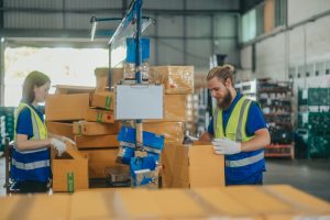 warehouse operatives in action